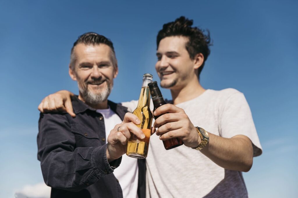 bierpakket aan het opdrinken