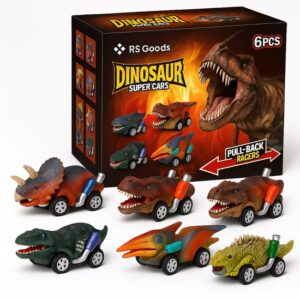 Dinosaurus auto speelgoed jongens 6st